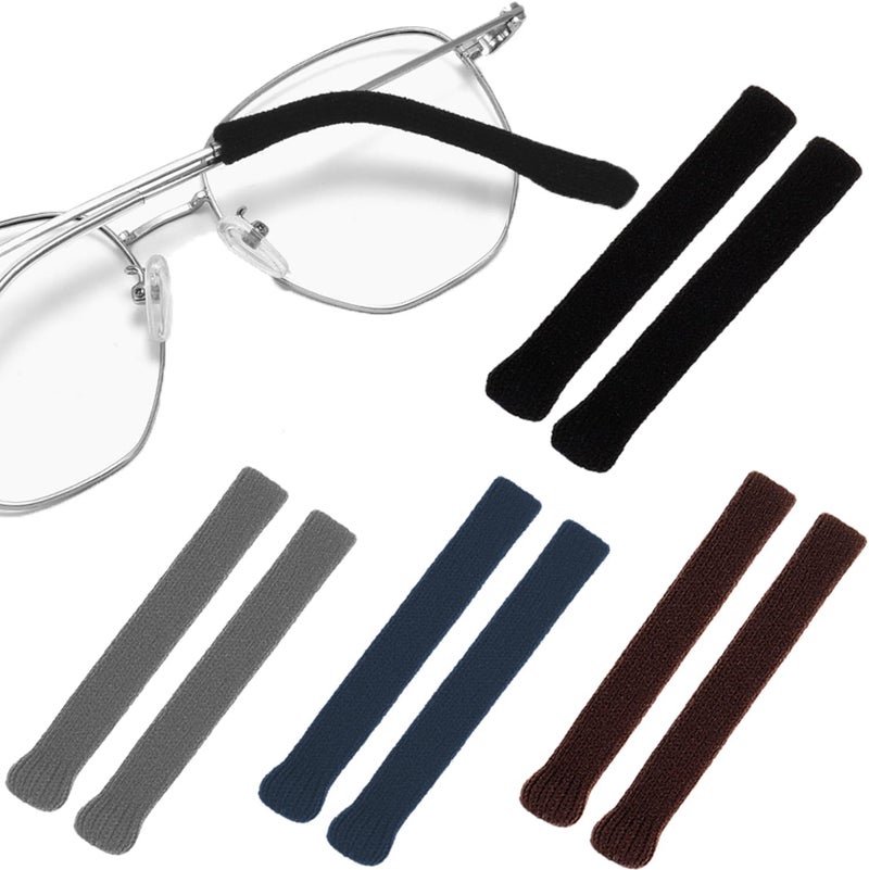 YMCCOOL Eyeglass Retainers, Soft Knitting Cotton Fabric Glasses Ear Grippers, Anti Slip Temple Tips, 55mm - 90mm, 4 Colors - Image 2